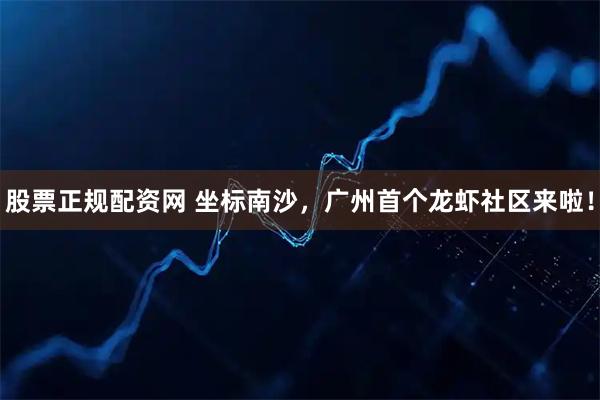 股票正规配资网 坐标南沙，广州首个龙虾社区来啦！