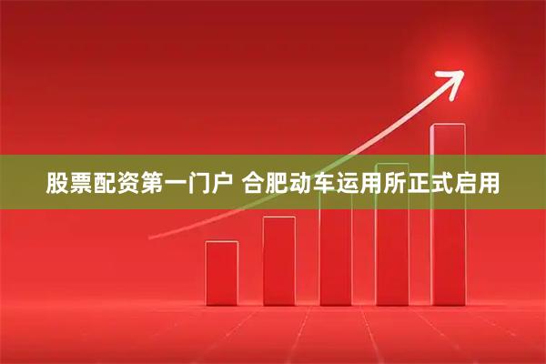 股票配资第一门户 合肥动车运用所正式启用